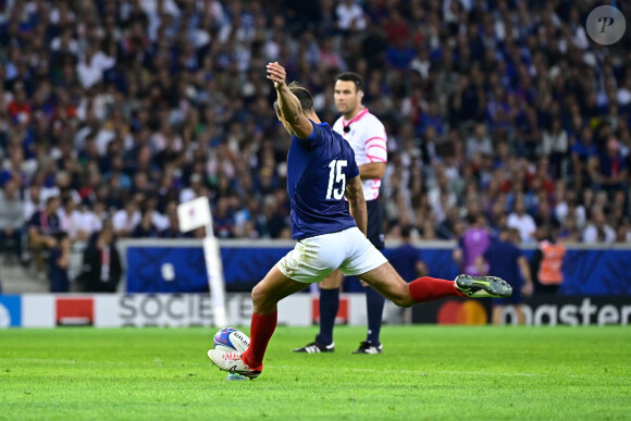 Transformation de MELVYN JAMINET ( 15 - France ) - - Coupe du Monde de Rugby France 2023 du match de Poule A entre la France et l'Uruguay (27-12) au stade Pierre-Mauroy à Lille le 14 septembre 2023. 