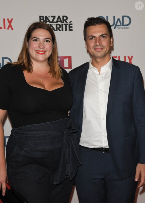 Charlotte Gaccio et son mari Sébastien Pons à l'avant-première de série télévisé TF1 "Le Bazar de la Charité" au Grand Rex à Paris, France, le 30 septembre 2019