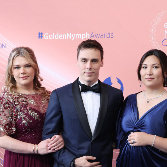 Louis Ducruet, Marie Ducruet (enceinte) et Camille Gottlieb - La famille princière au photocall et cérémonie de clôture de la 63ème édition du Festival de Télévision de Monte-Carlo (63rd Golden Nymph) au Grimaldi Forum à Monaco le 18 juin 2024. © Denis Guignebourg / Bestimage 