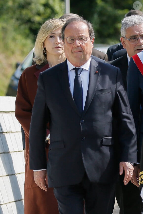 Julie Gayet and Francois Hollande - President Emmanuel Macron in Tulle to commemorate the slaughter and deportation of hundreds inhabitants by the german army during World War II. In Tulle, France on June 10, 2024. © Jean-Marc Haedrich/Pool/Bestimage