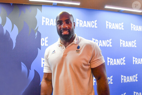 Teddy Riner Conférence de presse de l'équipe de France de judo pour les Jeux Olympiques de Paris 2024 jeudi 25 juillet 2024 club France Porte de la Villette Paris © Alexandre Fay /Pixplanete/Bestimage