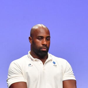 Teddy Riner Conférence de presse de l'équipe de France de judo pour les Jeux Olympiques de Paris 2024 jeudi 25 juillet 2024 club France Porte de la Villette Paris © Alexandre Fay /Pixplanete/Bestimage