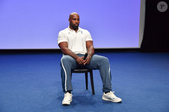 Teddy Riner Conférence de presse de l'équipe de France de judo pour les Jeux Olympiques de Paris 2024 jeudi 25 juillet 2024 club France Porte de la Villette Paris © Alexandre Fay /Pixplanete/Bestimage