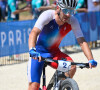 Le Français a participé à l'épreuve de cross country en VTT
Victor Koretzky lors de l'épreuve de VTT cross country à Elancourt le 29 juillet 2024 lors des JO de Paris 2024. © Federico Pestellini / DPPI / Panoramic / Bestimage