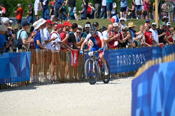 Victor Koretzky lors de l'épreuve de VTT cross country à Elancourt le 29 juillet 2024 lors des JO de Paris 2024. © Federico Pestellini / DPPI / Panoramic / Bestimage