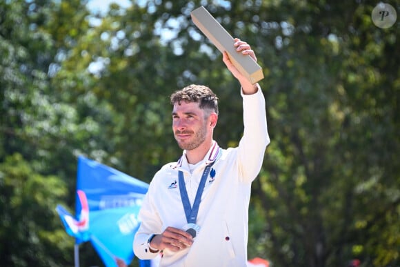 Victor Koretzky médaillé d'argent lors de l'épreuve de cross country de VTT, JO de Paris 2024 le 29 juillet 2024e. © Federico Pestellini / DPPI / Panoramic / Bestimage