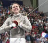 Manon Apithy-Brunet pendant les épreuves de sabre aux Jeux olympiques de Paris 2024 au Grand Palais. © Michael BaucherPanoramic/Bestimage