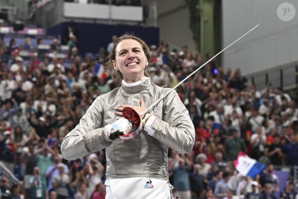 Manon Apithy-Brunet pendant les épreuves de sabre aux Jeux olympiques de Paris 2024 au Grand Palais. © Michael BaucherPanoramic/Bestimage