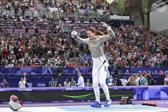 Manon Apithy-Brunet pendant les épreuves de sabre aux Jeux olympiques de Paris 2024 au Grand Palais. © Michael BaucherPanoramic/Bestimage