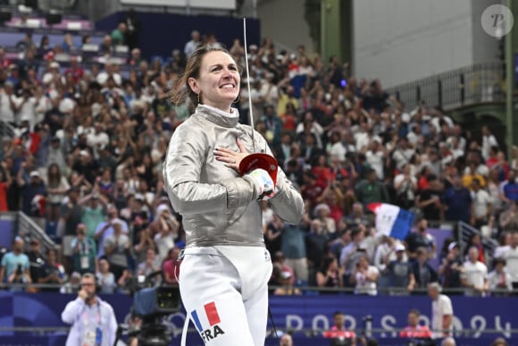 Manon Apithy-Brunet pendant les épreuves de sabre aux Jeux olympiques de Paris 2024 au Grand Palais. © Michael BaucherPanoramic/Bestimage