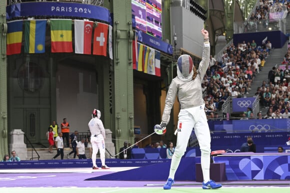 Manon Apithy-Brunet pendant les épreuves de sabre aux Jeux olympiques de Paris 2024 au Grand Palais. © Michael BaucherPanoramic/Bestimage