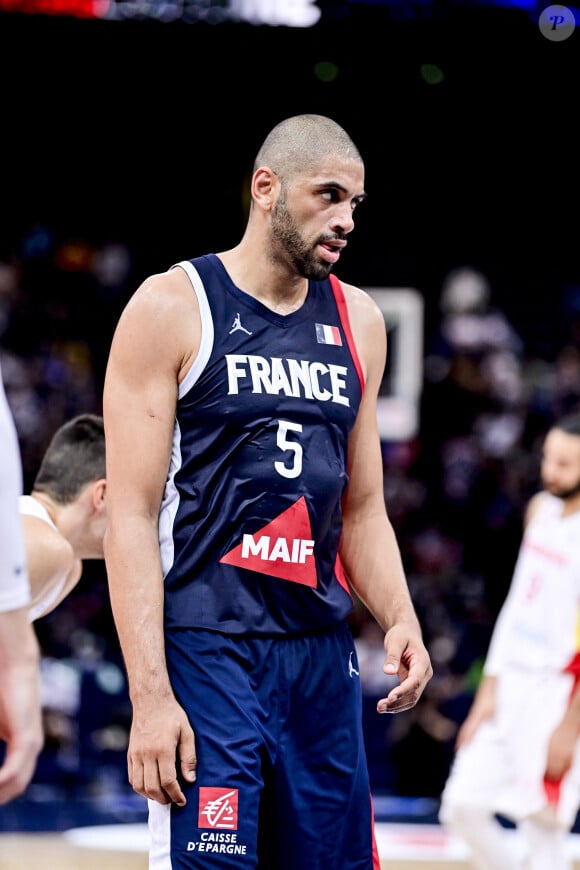 Nicolas Batum (France) lors du match Amical de basketball opposant la France à l'Espagne à l'Accor Hotels Arena de Bercy à Paris, France, le 10 juillet 2021. L'espagne à gagné 87-79. © Jean-Baptiste Autissier/Panoramic/Bestimage 