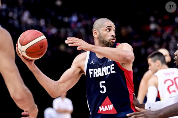 Nicolas Batum (France) lors du match Amical de basketball opposant la France à l'Espagne à l'Accor Hotels Arena de Bercy à Paris, France, le 10 juillet 2021. L'espagne à gagné 87-79. © Jean-Baptiste Autissier/Panoramic/Bestimage 