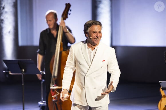 Exclusif - Roberto Alagna lors du spectacle "Air d'opéra et mélodies italiennes" à l'occasion des Nuits Classiques du festival de Ramatuelle. le 31 juillet 2024 © Cyril Bruneau / Festival de Ramatuelle / Bestimage 