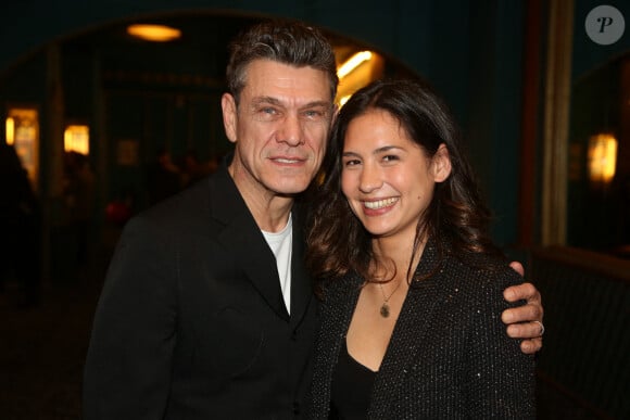 Marc Lavoine et sa compagne Line Papin lors de la Générale de Presse du Spectacle de Marc Lavoine et Fabrice Aboulker "Les souliers rouges" à Paris, le 4 février 2020. Jérôme Domine/ABACAPRESS.COM