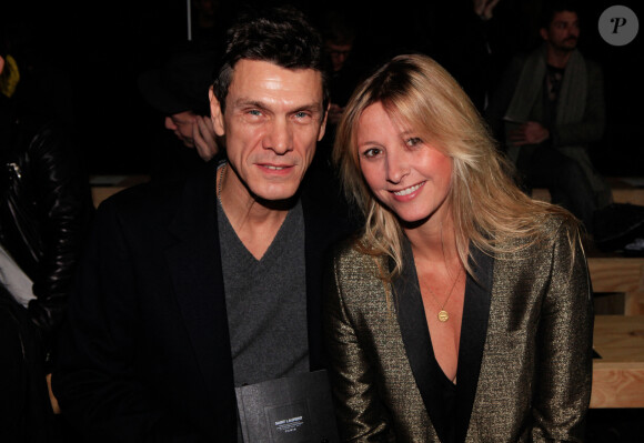 Marc Lavoine et son épouse Sarah Poniatowski lors de la présentation de la collection Yves Saint Laurent Homme automne-hiver 2013-2014 dans le cadre de la Fashion Week de Paris, le 20 janvier 2013. Jérôme Domine/ABACAPRESS.COM