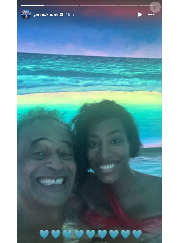 Yannick Noah et sa compagne Malika, Instagram.
