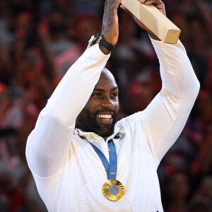 Teddy Riner champion olympique à l'Arena-Champ-de-Mars lors des Jeux olympiques de Paris le 2 août 2024. © Federico Pestellini / DPPI / Panoramic / Bestimage