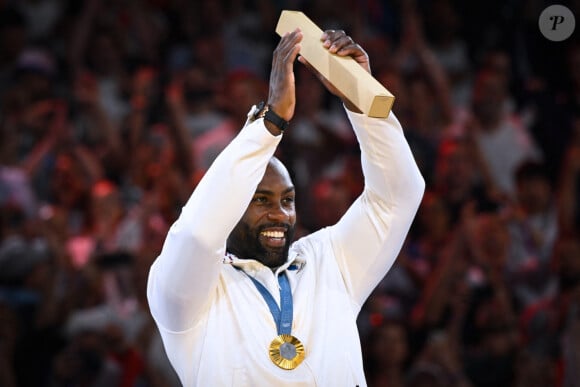 Teddy Riner champion olympique à l'Arena-Champ-de-Mars lors des Jeux olympiques de Paris le 2 août 2024. © Federico Pestellini / DPPI / Panoramic / Bestimage