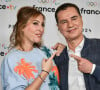 Pendant toute la période olympique, Laurent Luyat et Léa Salamé animent le magazine "Quels Jeux !"
Laurent Luyat et Léa Salamé posent pendant la conférence de presse "Paris 2024" de France Télévisions. Firas Abdullah/ABACAPRESS.COM