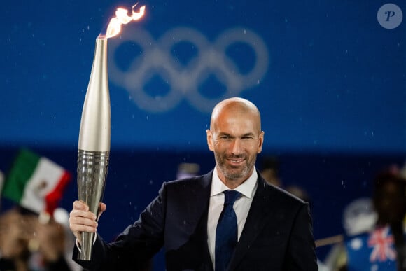 Zinédine Zidane lors de la cérémonie d'ouverture des Jeux Olympiques de Paris 2024 le 26 juillet 2024 à Paris. Vegard Grøtt / Bildbyran/SPUS/ABACAPRESS.COM