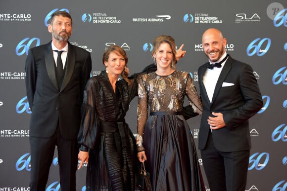 Laurent Kerusoré, Élodie Varlet, Léa François et David Bàn lors de la soirée d'ouverture du 60ème Festival de Télévision de Monte-Carlo au Grimaldi Forum à Monaco, le 18 juin 2021. © Bruno Bébert/Bestimage 