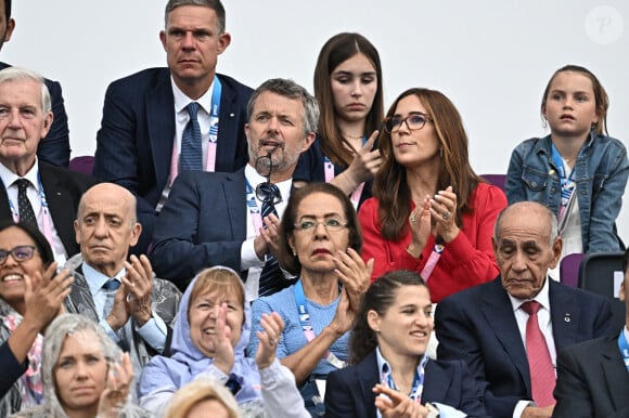 Le roi du Danemark Frederik X et la reine Mary du Danemark lors de la cérémonie d'ouverture des Jeux Olympiques de Paris 2024, au Trocadéro à Paris, France, le 26 juillet 2024. Photo par David Niviere/ABACAPRESS.COM