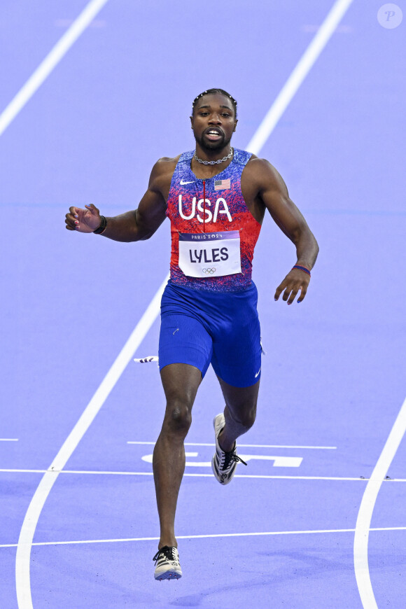 Le sprinteur américain n'a fini que troisième du 200 m des JO de Paris
 
Noah Lyles - Les célébrités assistent aux épreuves d'athlétisme lors des Jeux Olympiques de Paris2024 (JO), le 8 août 2024. © Perusseau-Jacovides / Bestimage