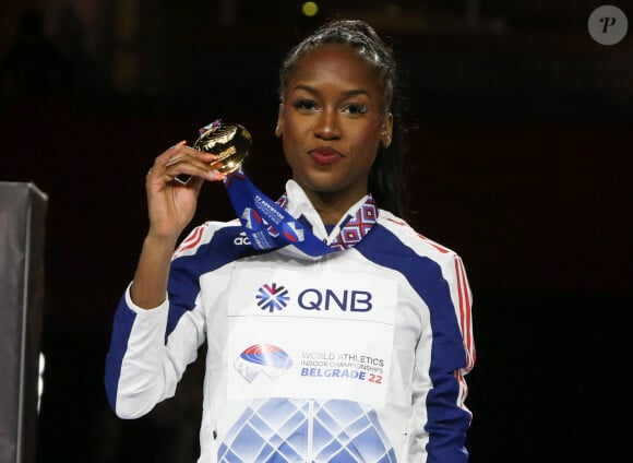 Cyréna Samba-Mayela - Championnat du monde indoor IAAF à Belgrade le 19 mars 2022. © Laurent Lairys / Panoramic / Bestimage 