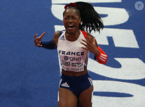 Cyréna Samba-Mayela - Championnat du monde indoor IAAF à Belgrade le 19 mars 2022. © Laurent Lairys / Panoramic / Bestimage 