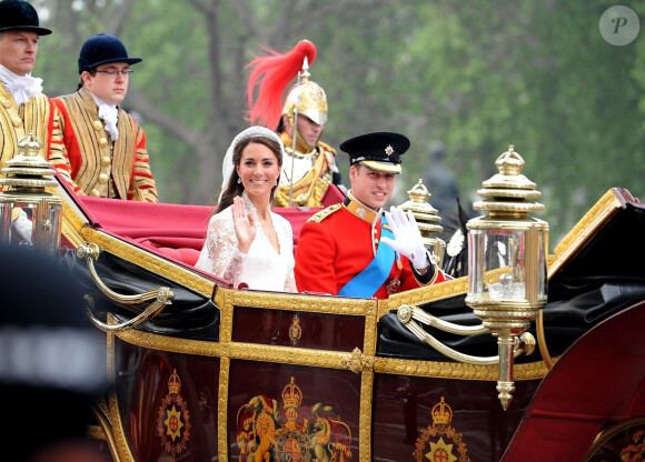 Le prince William, prince de Galles, et Kate Middleton, princesse de Galles lors de leur mariage