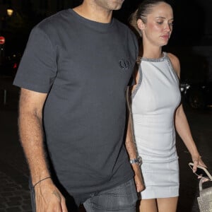 Tony Parker avec sa compagne Agathe Teyssier sont allés dîner au restaurant Siena lors des Jeux Olympiques de Paris 2024 (JO) à Paris le 28 juillet 2024.