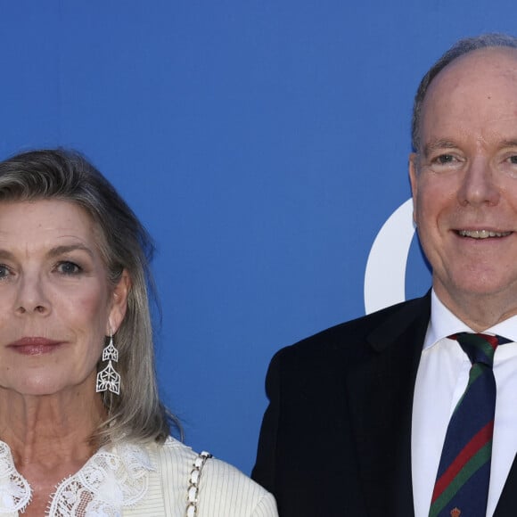 La princesse Caroline de Hanovre, le prince Albert II de Monaco - Soirée de gala caritative "Coeur central" sur le court central du Rolex Monte-Carlo Masters à Monaco le 19 juin 2024. Habituellement organisé à Roland-Garros, pour sa 3ème édition, l'événement privé se délocalise sur le court central Rainier-III du Rolex Monte-Carlo Masters. © Claudia Albuquerque/Bestimage 