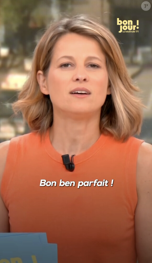 Pour annoncer son retour, Maud Descamps, qui l'a remplacée, a préparé un petit sketch.
Maud Descamps à la présentation de "Bonjour !", la matinale de TF1. Crédit : Instagram