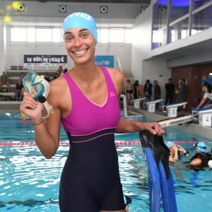 Exclusif - Tatiana Silva et Camille Lacourt participent au Défi de l'Eau au profit de l'Unicef à la Piscine de Vanves le 15 octobre 2022. © Giancarlo Gorassini / Bestimage