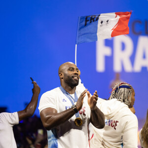 Teddy Riner, Romane Dicko Medaille d'or Judo par équipe - Les médaillés français au Club France lors des Jeux Olympiques de Paris2024 (JO) le 3 aout 2024. © Jérémy Melloul/Bestimage 