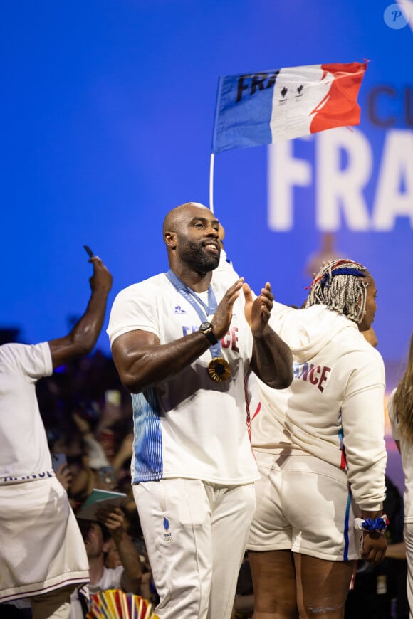 Teddy Riner, Romane Dicko Medaille d'or Judo par équipe - Les médaillés français au Club France lors des Jeux Olympiques de Paris2024 (JO) le 3 aout 2024. © Jérémy Melloul/Bestimage 