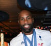 Le judoka a remporté deux nouvelles médailles d'or, une individuelle et l'autre par équipe
Exclusif - Teddy Riner - Teddy Riner fête son titre de champion Olympique de judo en équipe mixte au restaurant "Podium" du groupe (Les bistrots Pas Parisiens) à Paris le 3 aout 2024. © Rachid Bellak/Bestimage 