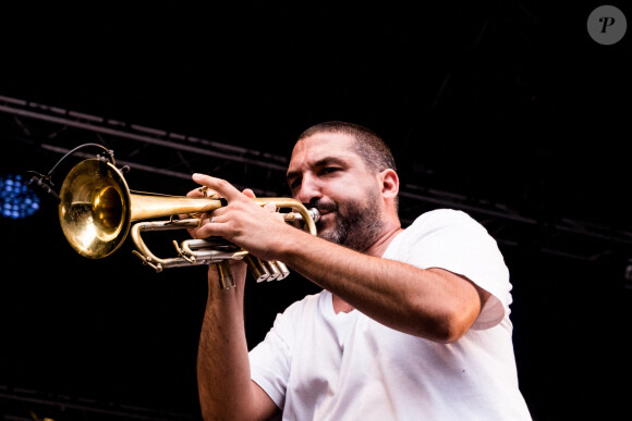 Ibrahim Maalouf se produit au festival de jazz de La Défense, à La Défense, près de Paris, en France, le 26 juin 2022. Photo par Pierrick Villette/ABACAPRESS.COM