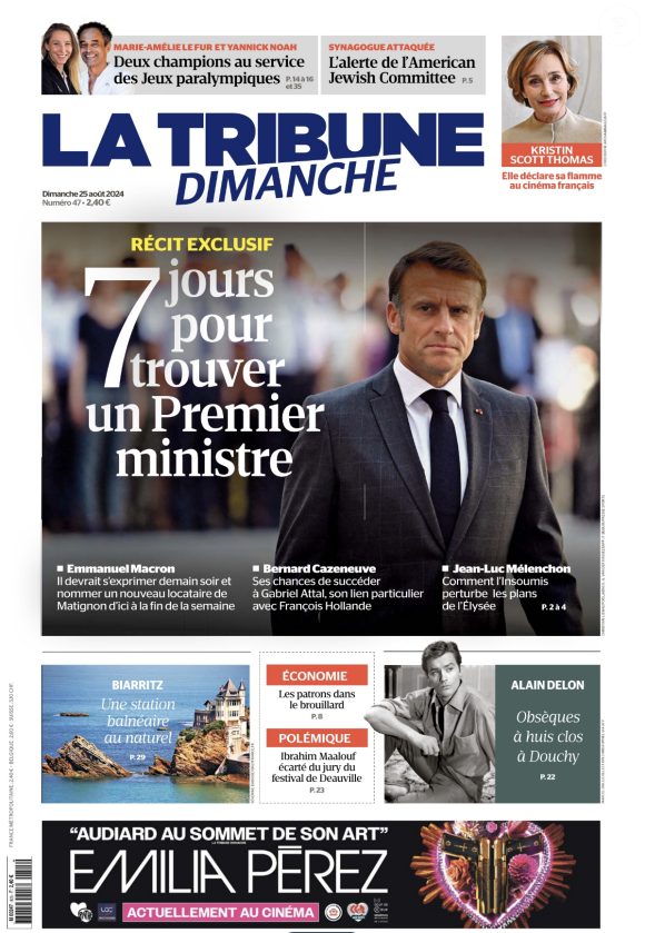 Une de La Tribune Dimanche