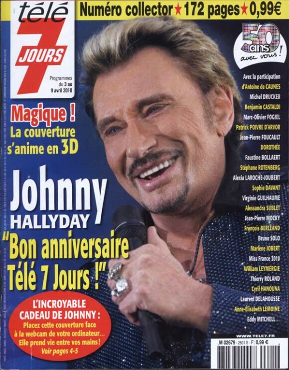 Johnny Hallyday en 3D sur la couverture de Télé 7 Jours