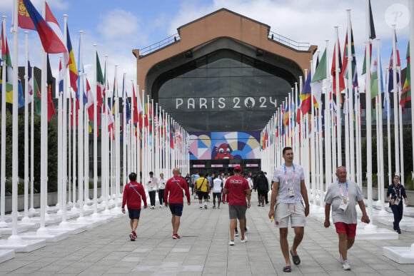 Le village olympique pendant les Jeux olympiques de Paris 2024. © Michel Euler/Pool/Bestimage