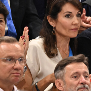 Zinedine Zidane et sa femme Véronique dans les tribunes de la finale Hommes "France vs Pologne" de volley-ball lors des Jeux Olympiques Paris 2024. Le 10 août 2024 © P.Perusseau-D.Jacovides / Bestimage