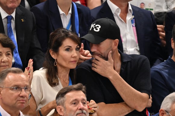 Zinedine Zidane et sa femme Véronique dans les tribunes de la finale Hommes "France vs Pologne" de volley-ball lors des Jeux Olympiques Paris 2024. Le 10 août 2024 © P.Perusseau-D.Jacovides / Bestimage