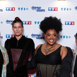 Jean-Marc Généreux, Fauve Hautot, Mel Charlot, Chris Marques - Photocall pour le lancement de la nouvelle saison de l'émission "Danse avec les stars 2024 (DALS)" à la Tour TF1 à Boulogne-Billancourt. Le 25 janvier 2024 © Christophe Clovis / Bestimage