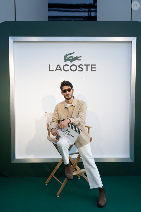 Exclusif - Pierre Niney, ambassadeur Lacoste et également égérie du parfum "Lacoste Original" - Lacoste et Interparfums ont célébré le lancement de "Lacoste Original", le premier parfum né de la collaboration récente entre les deux maisons, lors d'une cocktail party organisée sur le rooftop de l'hôtel Madame Rêve à Paris le 7 juillet 2024. © Rachid Bellak/Bestimage 