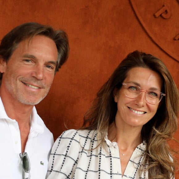 Nicolas Vix et sa compagne Anne-Claire Coudray au village (jour 13) lors des Internationaux de France de Tennis de Roland Garros 2022 à Paris, France, le 3 juin 2022. © Dominique Jacovides/Bestimage  Celebs at the village (Day 13) during the 2022 French Tennis Open at Roland Garros in Paris, France, on june 3, 2022. 