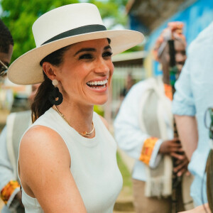 Bogota, COLOMBIE - Le prince Harry, duc de Sussex, Meghan Markle, duchesse de Sussex, et la vice-présidente Francia Marquez lors d'un sommet organisé en collaboration avec The Archewell Foundaiton et Luminate à Bogota, au premier jour de leur visite de quatre jours en Colombie.
Sur la photo : Meghan Markle, duchesse de Sussex.