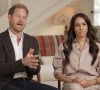 Multipliant les projets avec leur fondation Archewell, le couple ne semble pas regretter son ancienne vie au Royaume-Uni.
Le prince Harry, duc de Sussex et Meghan Markle, duchesse de Sussex, lors d'une interview pour l'émission CBS News Sunday Morning, diffusée le 4 août 2024. Lors de ce programme, le couple princier a évoqué leurs enfants, Archie Harrison, 5 ans et Lilibet Diana, 3 ans et leur volonté de les protéger des dangers du web. 