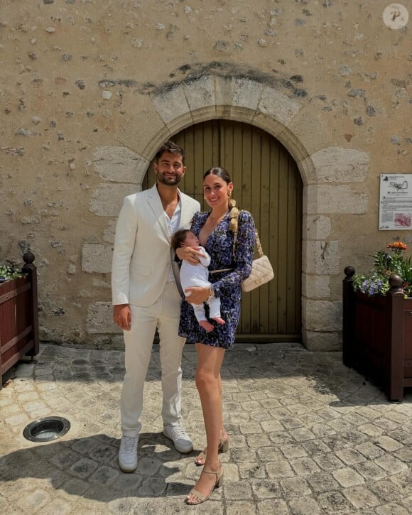 Jesta et Benoît avec leur fils Bastiann à un mariage